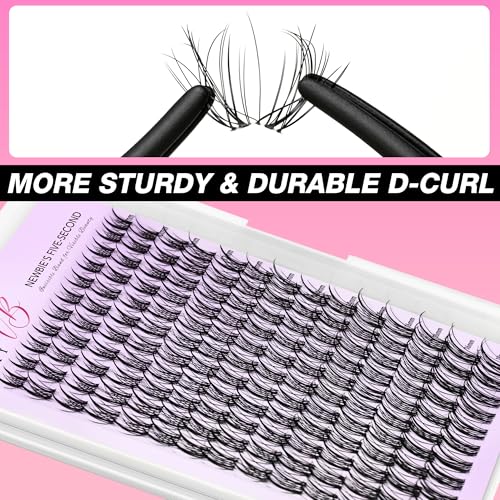 VEYESBEAUTY Lash Clusters Kit Eyelash Extensions Thin & Invisible Band DIY Individual False Eyelashes Newbie's Five-Second Series Lash Tray for Self-application, Sylph Lashes 8-18mm Mixed Length