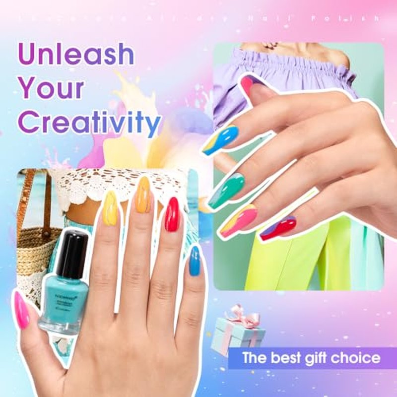 15 Color Quick Dry Nail Polish Set - Fast Drying Non-Gel