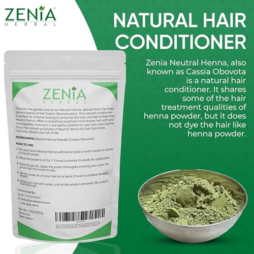 Zenia Neutral Henna Powder 7oz | Colorless Hair Conditioner