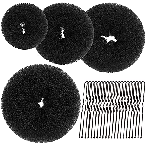 Hair Bun Maker Set - 4 Sizes with 20 Bobby Pins