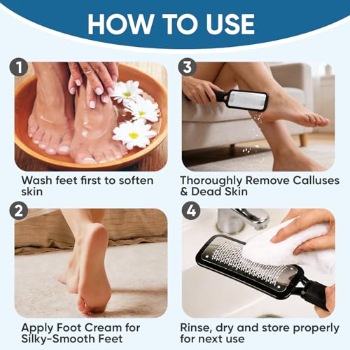 Large Stainless Steel Foot File Callus Remover with Waterproof Pedicure Tool