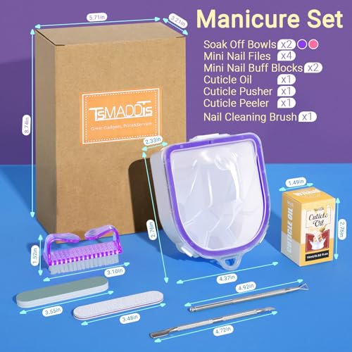 12-Piece Gel Polish Remover Kit with Soaking Bowls & Cuticle Tools
