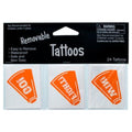 24-Pack Temporary Tattoos: Orange Megaphones