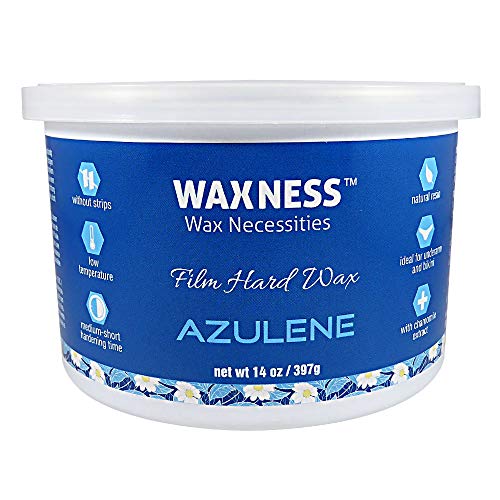 Waxness Hard Wax Tin Azulene 14 oz (400 g) ? Stripless professional Hard Wax with Azulene for Face & Body ? Made in Italy