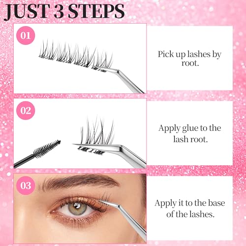 8mm Wispy Lash Clusters - 140 Pcs C Curl Eyelash Extensions