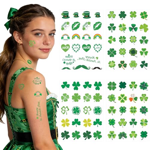 St. Patrick's Day Temporary Tattoo Stickers, 4 Sheets
