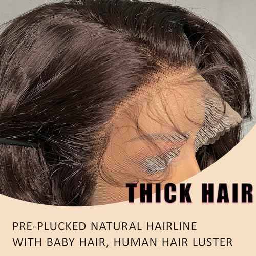 SOKU Brown 13x6 Lace Frontal Wig 32 Inch Long Lightweight Wavy Hair Pre Plucked Hairline with Baby Hair Glueless Transparent Lace Heat Resistant Synthetic Lace Front Wigs for Black Women