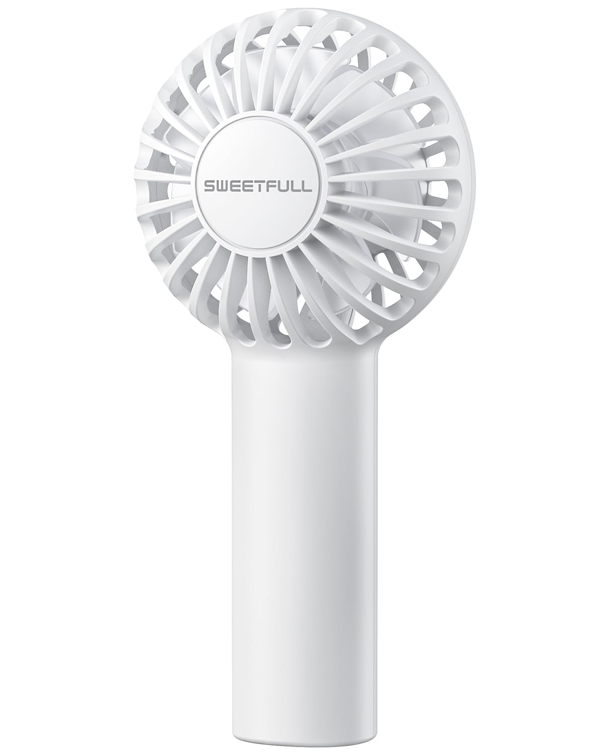 SWEETFULL Mini Portable Fan Powerful Handheld Fan Rechargeable,3 Speeds Personal Small Hand Fan for Travel Makeup Eyelash Fan for Stylish Kids Girls Women USB Cute Design White