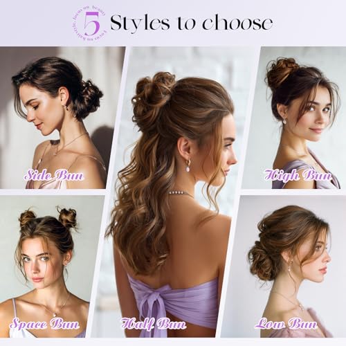 Real Human Hair Bun - 16g Messy Updo with Elastic Band
