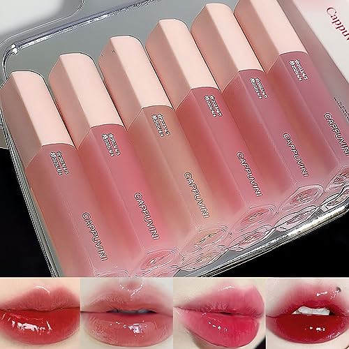 Juicy Lasting Tint Lip Gloss Set - 6 Colors, Glossy Hydrating