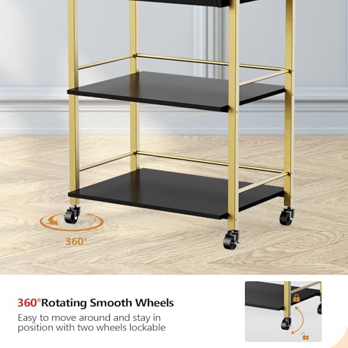 Beauty Salon Trolley Cart with Drawer & Shelves