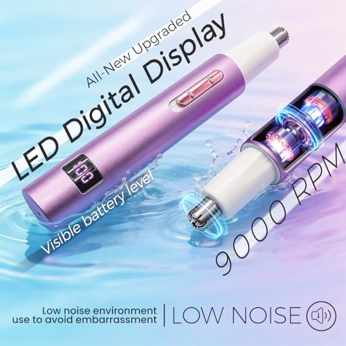 LED Display Nose & Ear Hair Trimmer for Men, Rechargeable