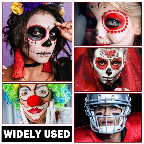 Clown Makeup Kit,Red Black and White Face Painting Kit Professional,Water Based Paint Halloween Makeup,Clown Face Paint for Kids and Adults,Zombie Joker Vampire Make up