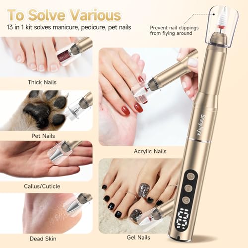 Cordless Electric Nail Drill 35000 RPM with LCD Display