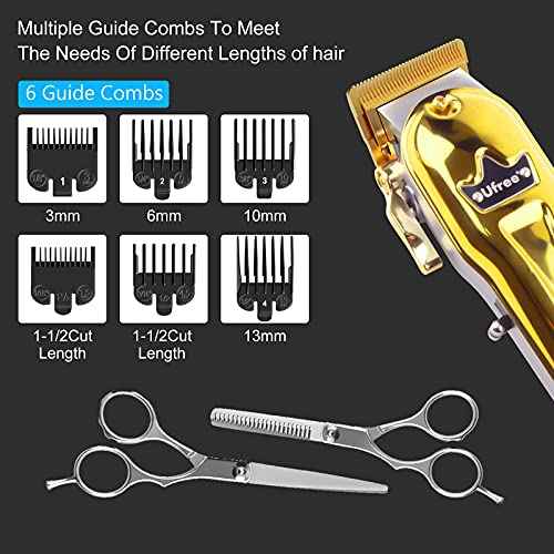 Ufree Hair Clippers for Men Professional Hair Cutting Kit, Cordless Clippers Hair Trimmer, Rechargeable Barber Clippers Beard Trimmer for Men Grooming
