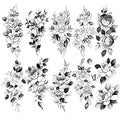 Peony Rose Temporary Tattoos - 10 Sheets Waterproof Floral Fake Tattoos