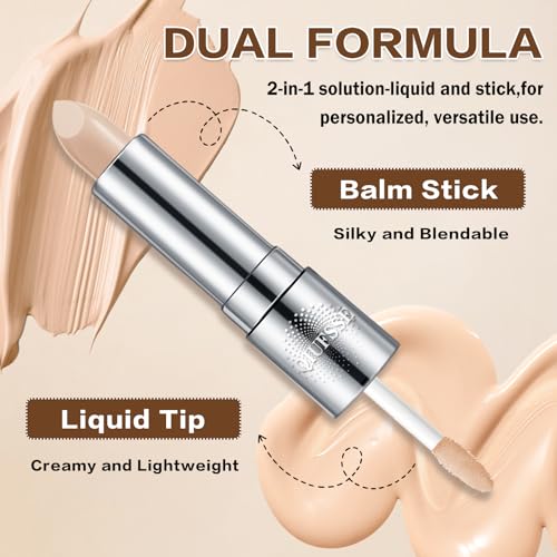Dual-End Concealer Stick - Liquid & Balm for Full Coverage
