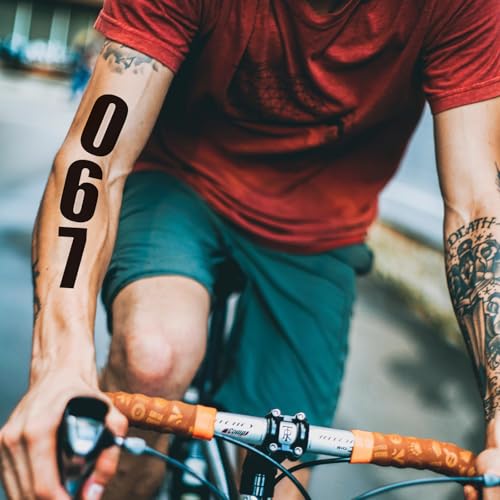 50pc Arabic Numerals Race Number Temporary Tattoo Stickers