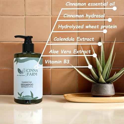 Shampoo, from Cinnamon leaves extraction, Hydrating and soothing, no artificial fragrance, fulfates and silicones free, natural ingredients, color safe