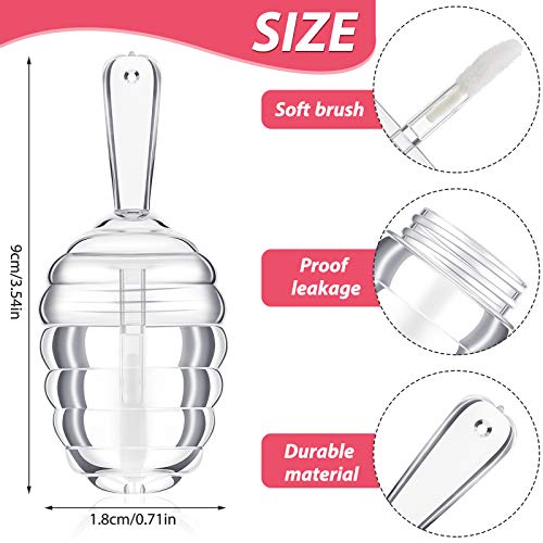 18 Pcs Empty Lip Gloss Tubes Honey Pot Shape 6ml Clear Refillable
