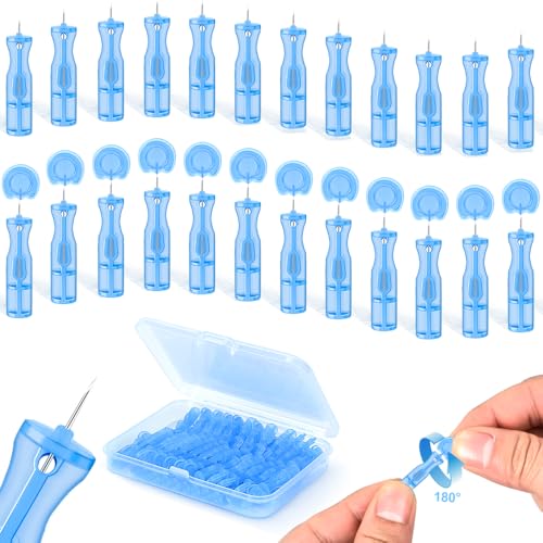 Disposable Acne Pimple Needles Set of 50 - Sterile Blackhead Extraction Tools with Twist Cap - Home & Salon Use