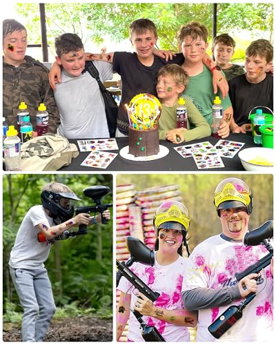 204Pcs Paintball Temporary Tattoos for Kids Birthday Party