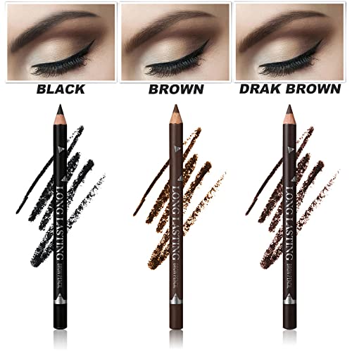 Dark Brown Eyebrow Pencil Set - 12 Waterproof Eyebrow Pens