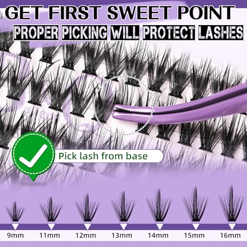 Lash Extension Kit for Beginners Eyelash Extension Kit Manga Lash Clusters Kit 280 PCS Individual Lashes Kit Volume 40D+50D Soft C Curl Eye Lash Extension Lash Kit(Manga-40D+50D-C-9-16MIX)