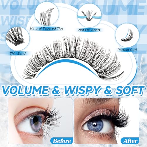 Lash Clusters Kit 280Pcs - 40D+50D Individual Eyelash Extensions