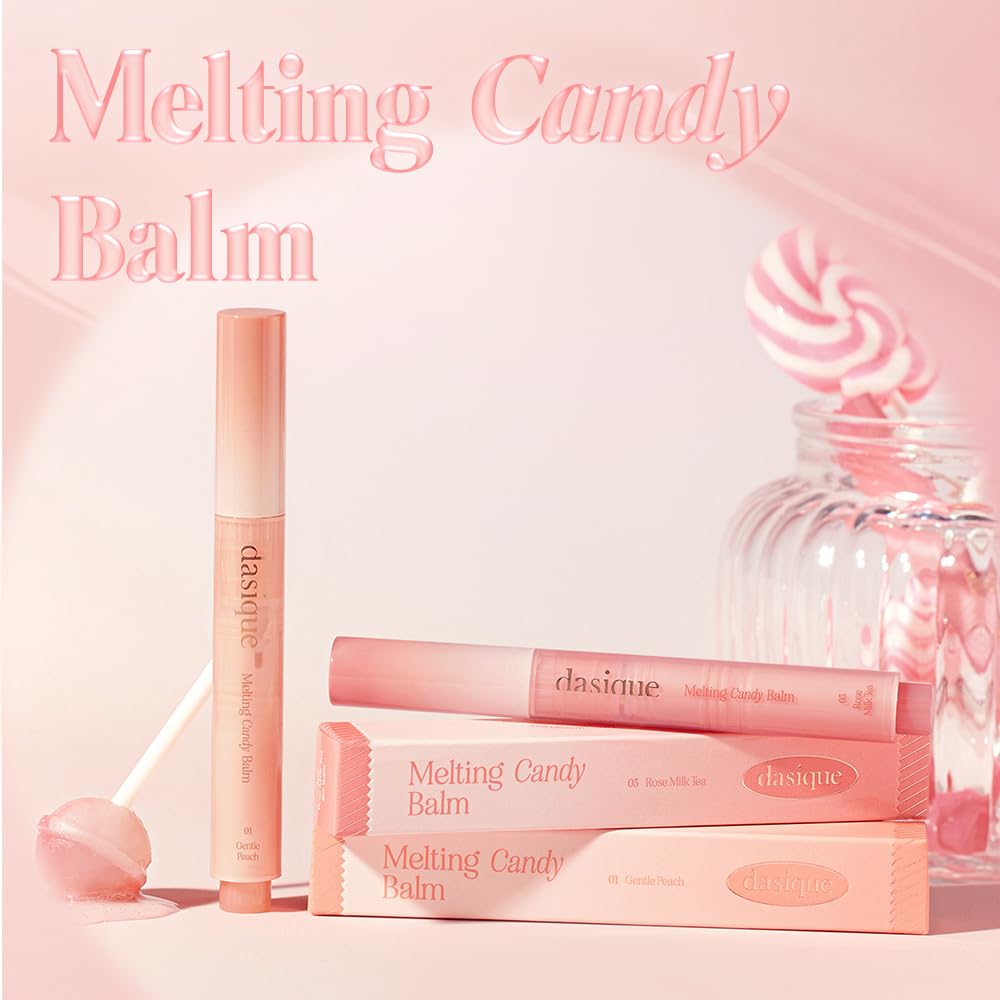 Dasique Melting Candy Balm (#01 Gentle Peach) | Glossy Balm | Moisturizing | For dry Lips | Vegan