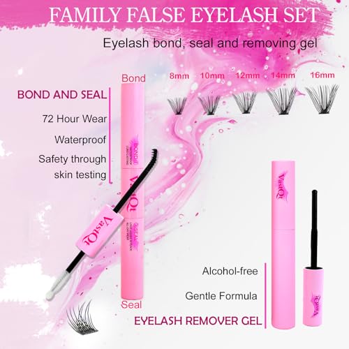 DIY Lash Extension Kit with 140 Clusters, Glue & Remover