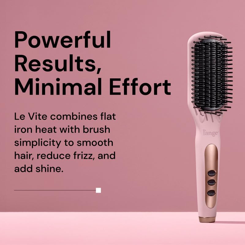 L'ANGE HAIR Le Vite Straightening Brush - Dual-Voltage Hot Tool for Frizz-Free Hair