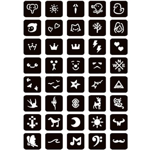Henna Tattoo Kit with 5 Inks & 88 Stencils