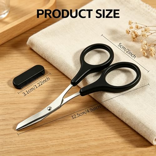 2-in-1 Eyebrow Scissors with Comb - Precision Trimmer for Men & Women