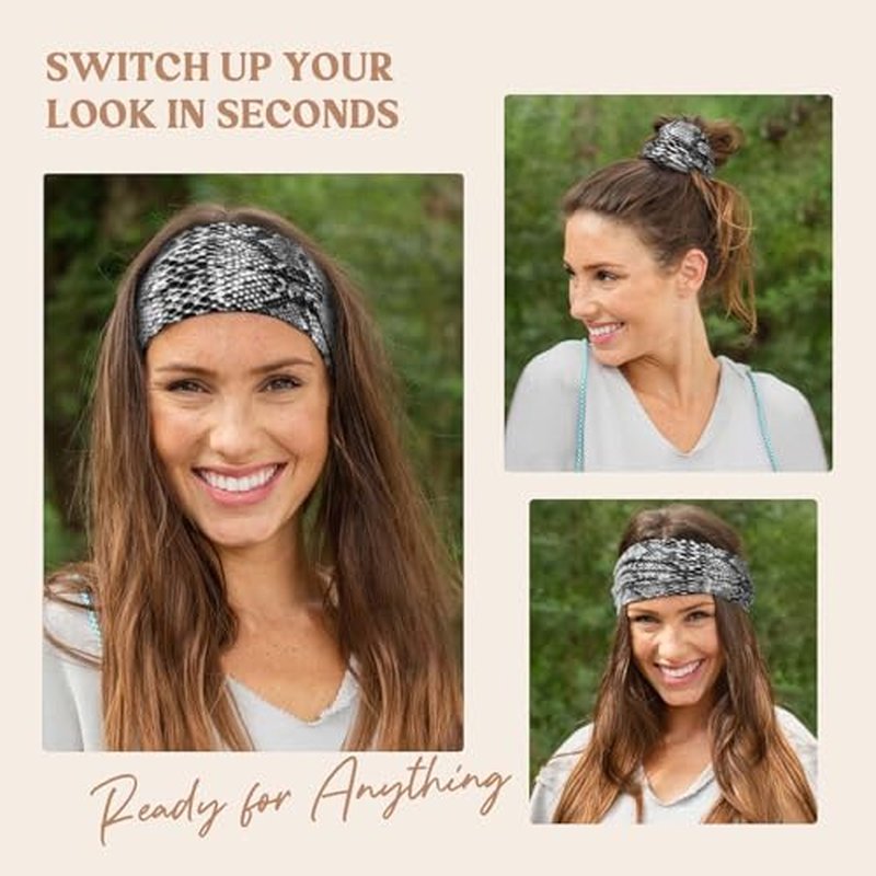 Awumbuk Wide Knotted Headband for Women - Non-Slip Boho Turban
