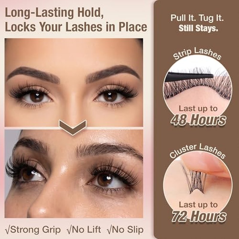 LASHVIEW Strong Hold Eyelash Glue for Sensitive Eyes - Waterproof, Latex-Free, 5ml
