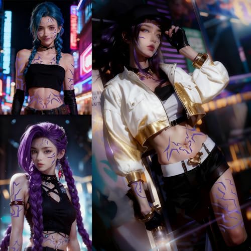 Anime Cosplay Temporary Tattoos - 8 Sheet Full-Body Set
