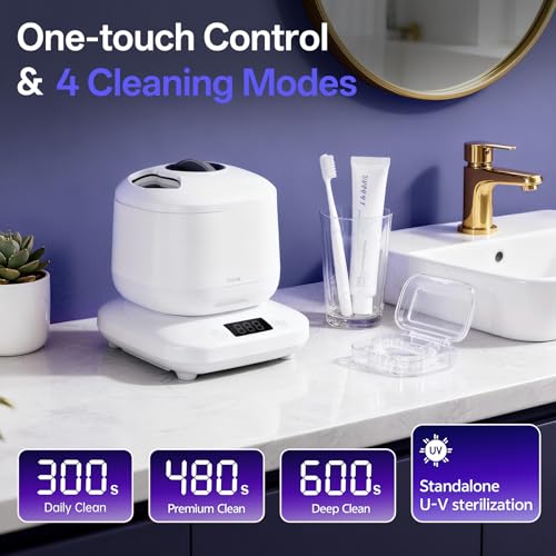 Ultrasonic Retainer Cleaner with UV Light & 4 Modes