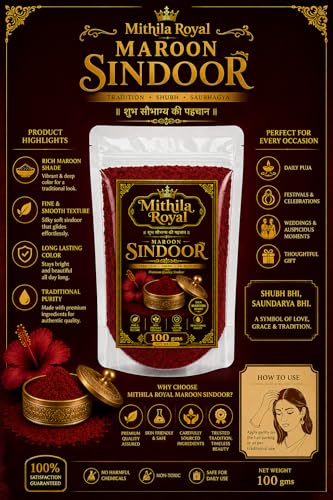 Organic Maroon Sindoor Powder Compact for Bridal & Daily Use