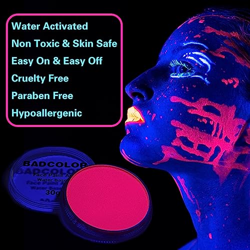 Neon Hot Pink UV Face Paint 30g - Blacklight Fluorescent
