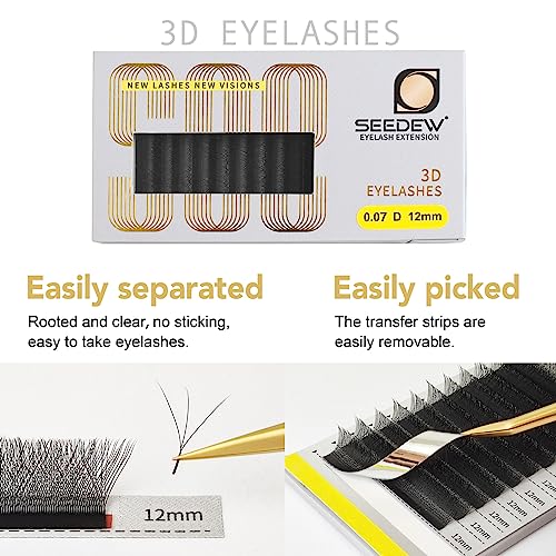 3D W Lash Extensions 0.10mm MIX 8-15mm 12 Rows
