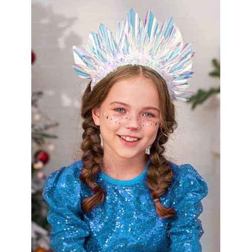 JONKY Light Up Crown Led New Year Eve Headband Glow Birthday Headpiece Rave Costume Hair Accessories for Women