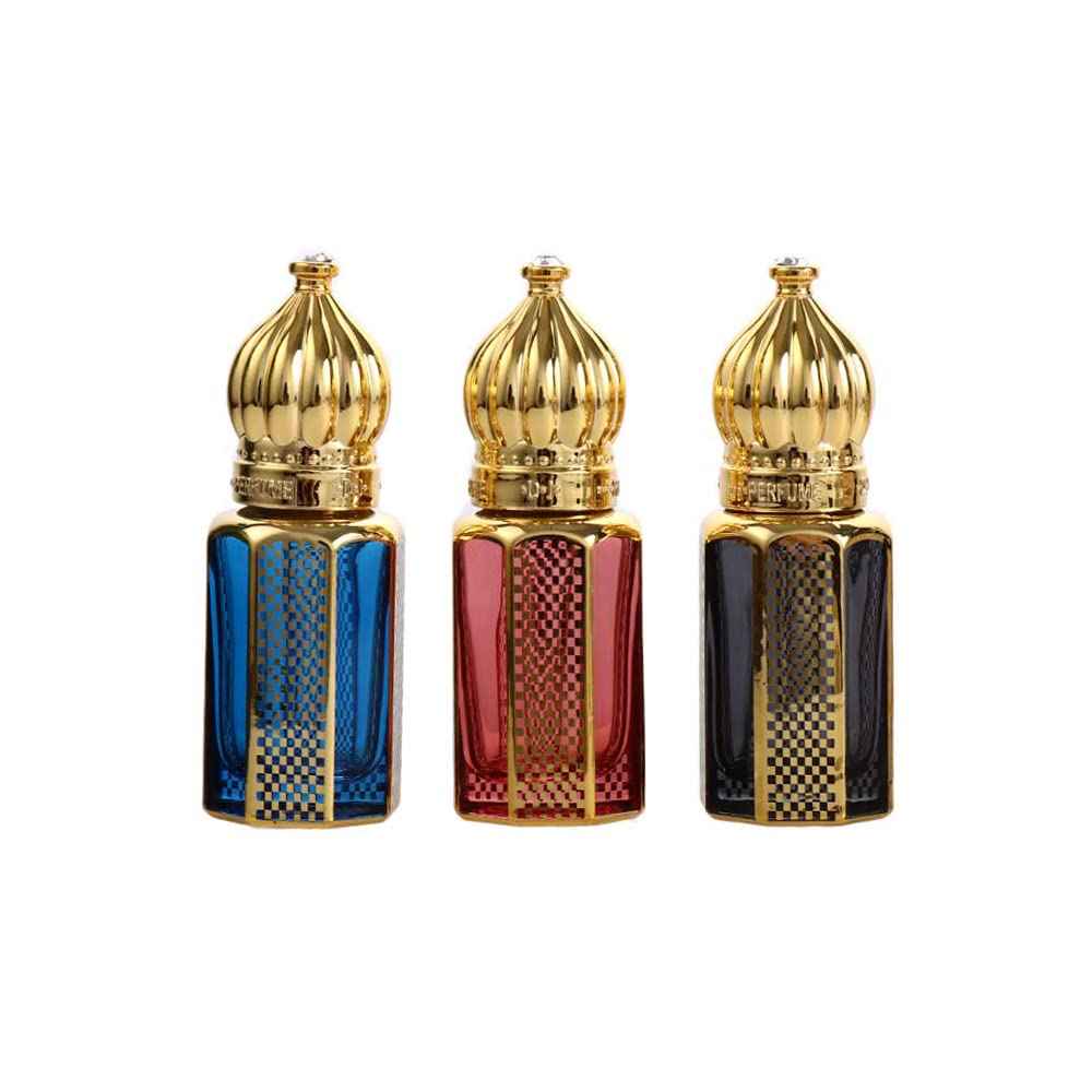 Leadigol 3pcs Essential Oil Roller Bottles, Vintage Glass Mini Bottles for DIY Travel