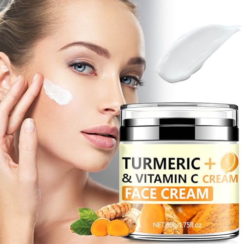 Turmeric Firming Face Cream,Hydrating Anti-wrinkle Tighten Lift Face Cream for Smooths Wrinkles, Tightening and Lift Skin, Fine lines, Loose & Sagging Skin for Dry, Sensitive & Dull 1.76 oz