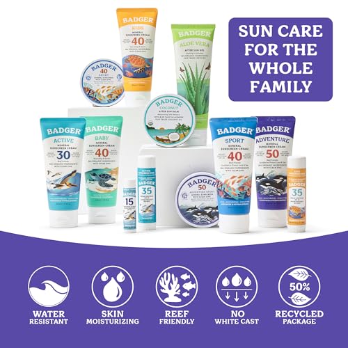 Badger Reef Safe Mineral Sunscreen SPF 50, 2.9 oz