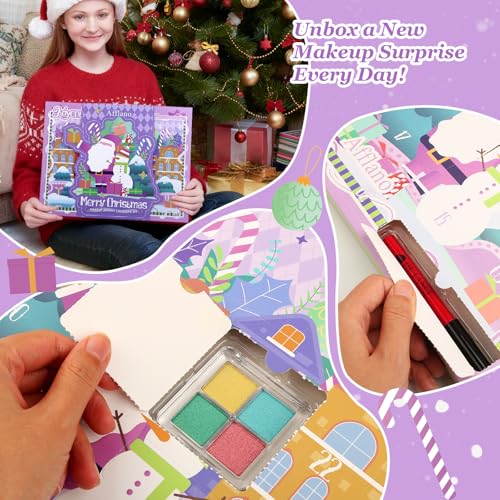 Makeup Advent Calendar 2026 For Teen Girls, Afflano Beauty Advent Calendar 24 Day, Eyeshadow Nail Lipstick Eyeliner Makeup Sets Christmas Gifts For Girls 12-18 Years, Xmas Surprises Gifts For Women