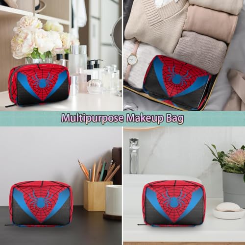 Kids Toiletry Bag for Boys, Cute Small Red Spider Web Wash Bag for Teens Waterproof Cosmetic Weekender Bag Toddler Traveling Toiletries