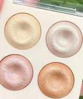 KXmzeG Shimmer Beige Gold Baked Eyeshadow Palette - 4 Colors