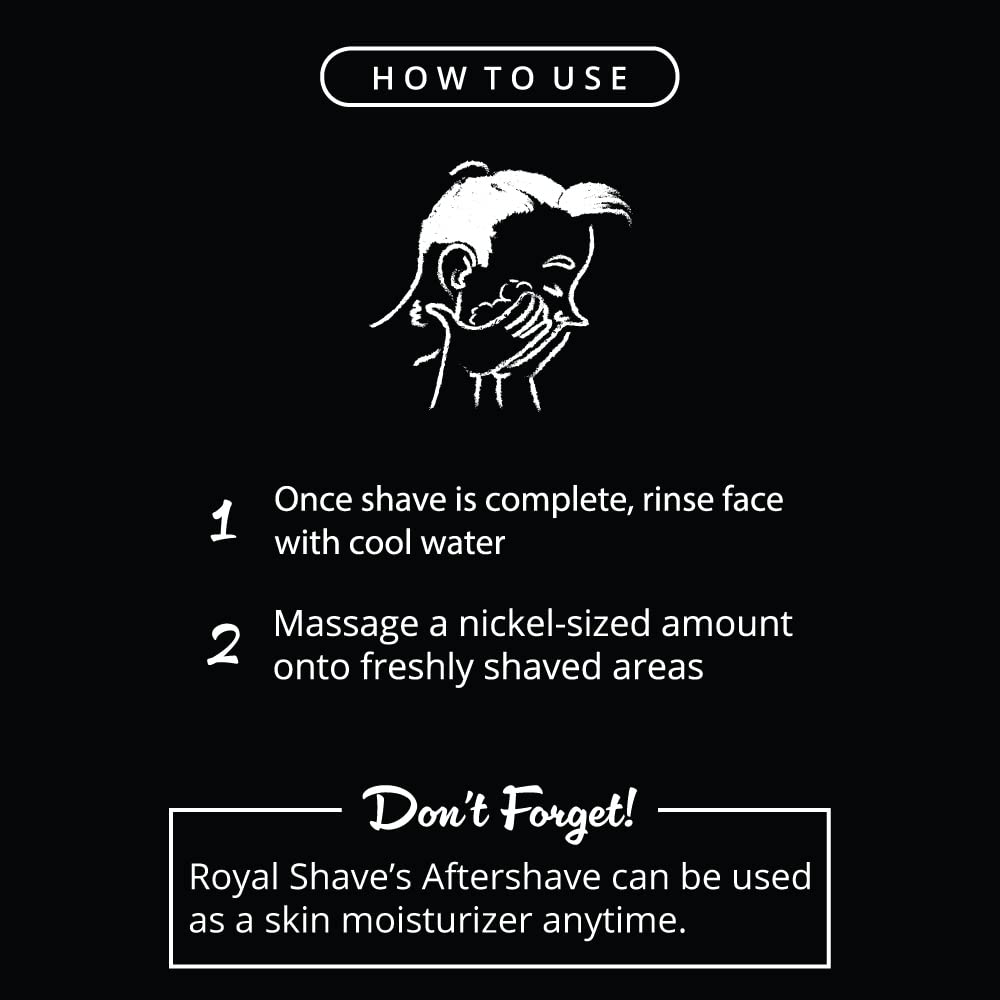 Royal Shave Aftershave Lotion, Post Shave Moisturizer for Men, Soothing Balm for Razor Burn & Sensitive Skin, Hydrating & Cooling Lotion (Made in UK)