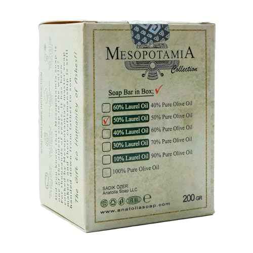 Anatolia Soap Organic Handmade Natural Castille Body For Men Women (1 Pack,%50 Laurel Oil And%50 Olive Oil)